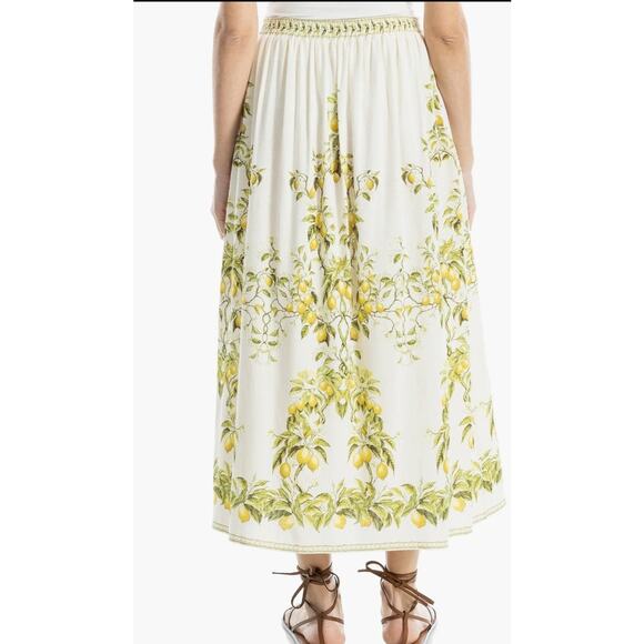 Max Studio London Border Print Linen Blend Maxi Skirt, Size S - Picture 3 of 13